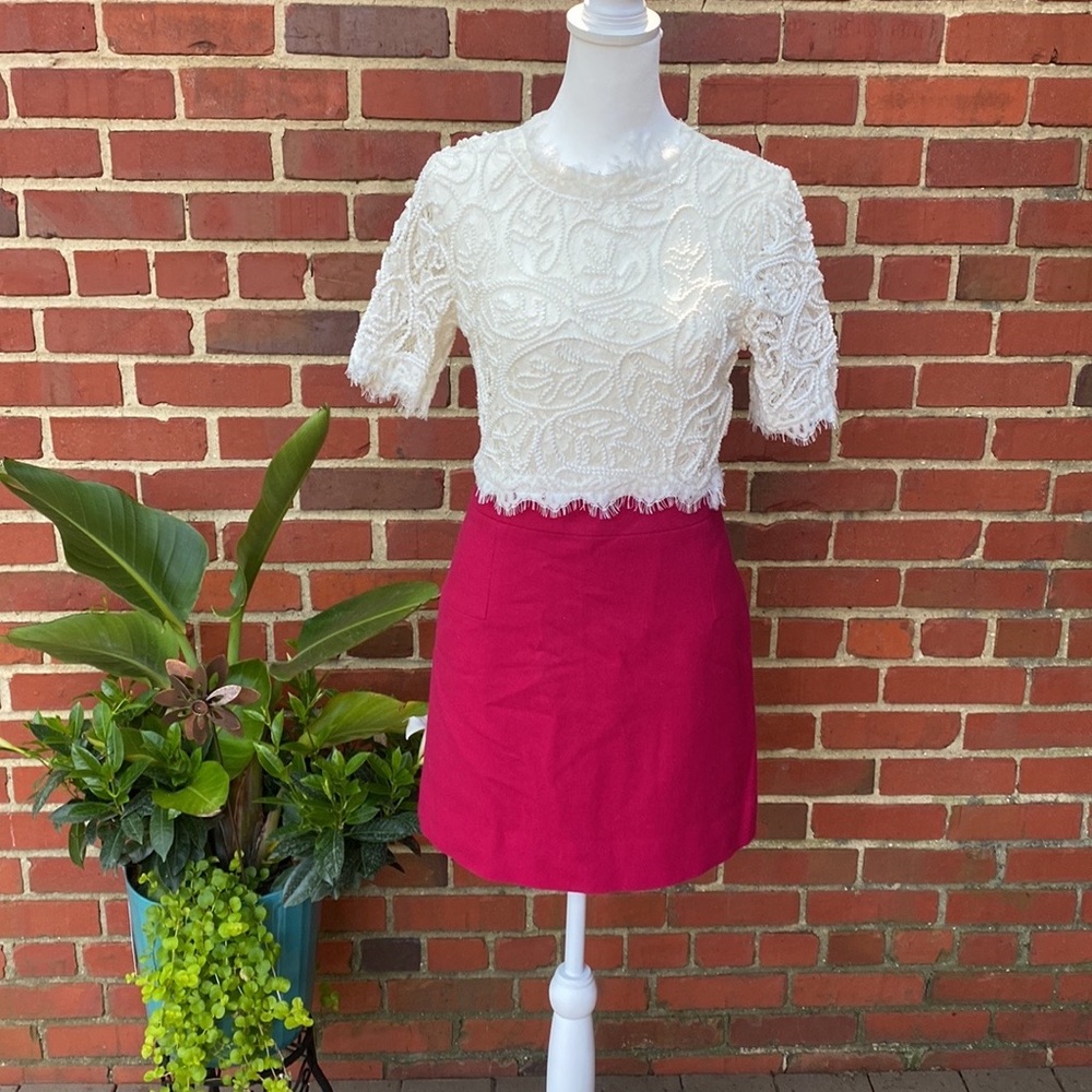 SOLD Lace White Crop Top Size Medium